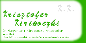 krisztofer kiripoczki business card